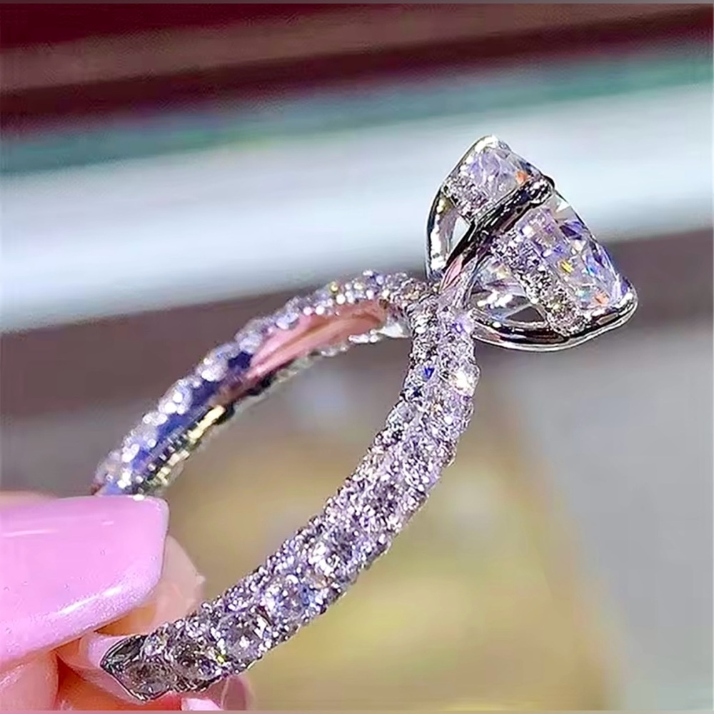 Sterling Silver Ring with White Zircon